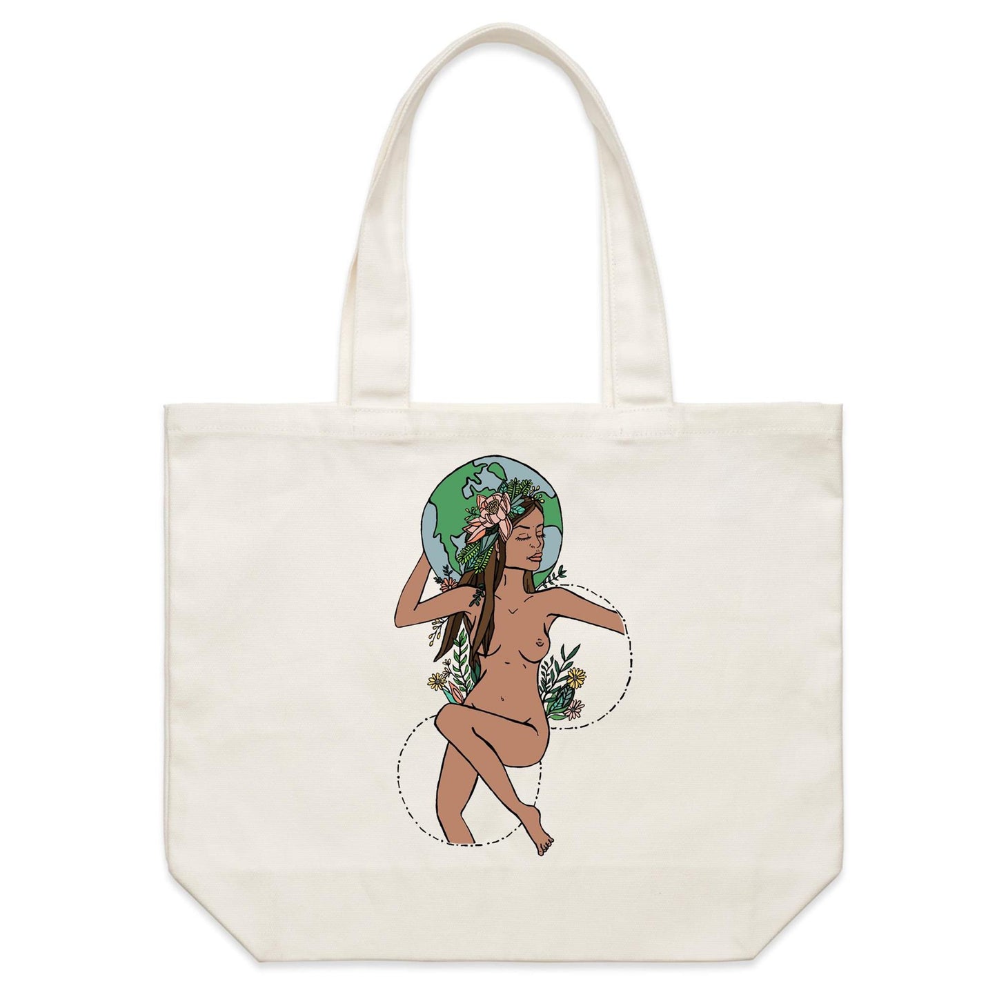 Shoulder Canvas Tote Bag - Worldly